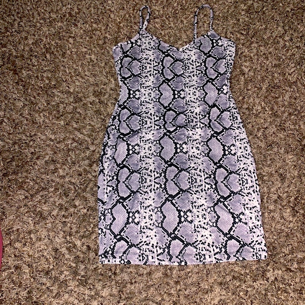 Cute Black and Grey Leopard Mini Dress